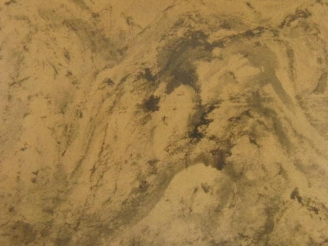 稲垣伯堂、【峻峯飛泉図】、希少な額装用画集より、新品額装付