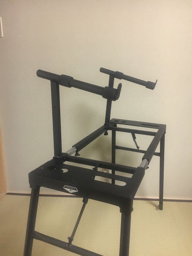 2段　キーボードスタンド ブラック 高さ横の調整可能