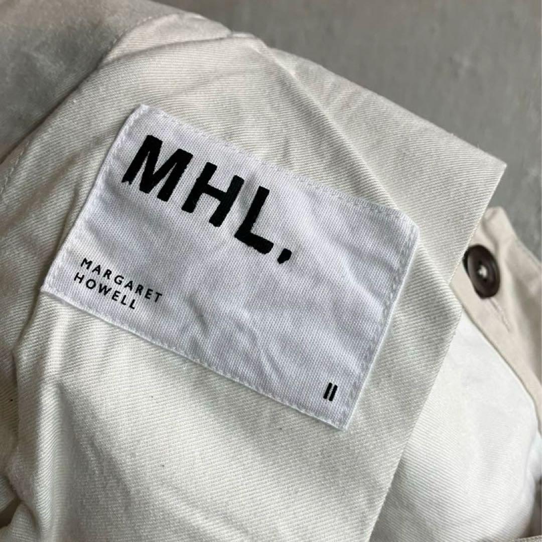 24SS MHL. WASHED COMPACT COTTON ワークパンツ