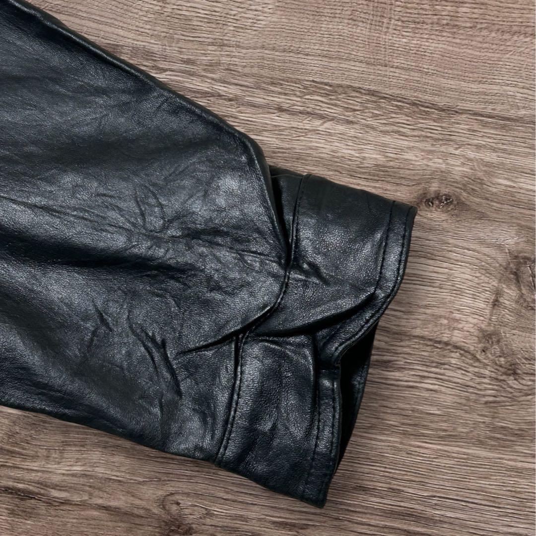 やすお90sレザージャケットシングルライダースハーレーダビッドソンカスタム