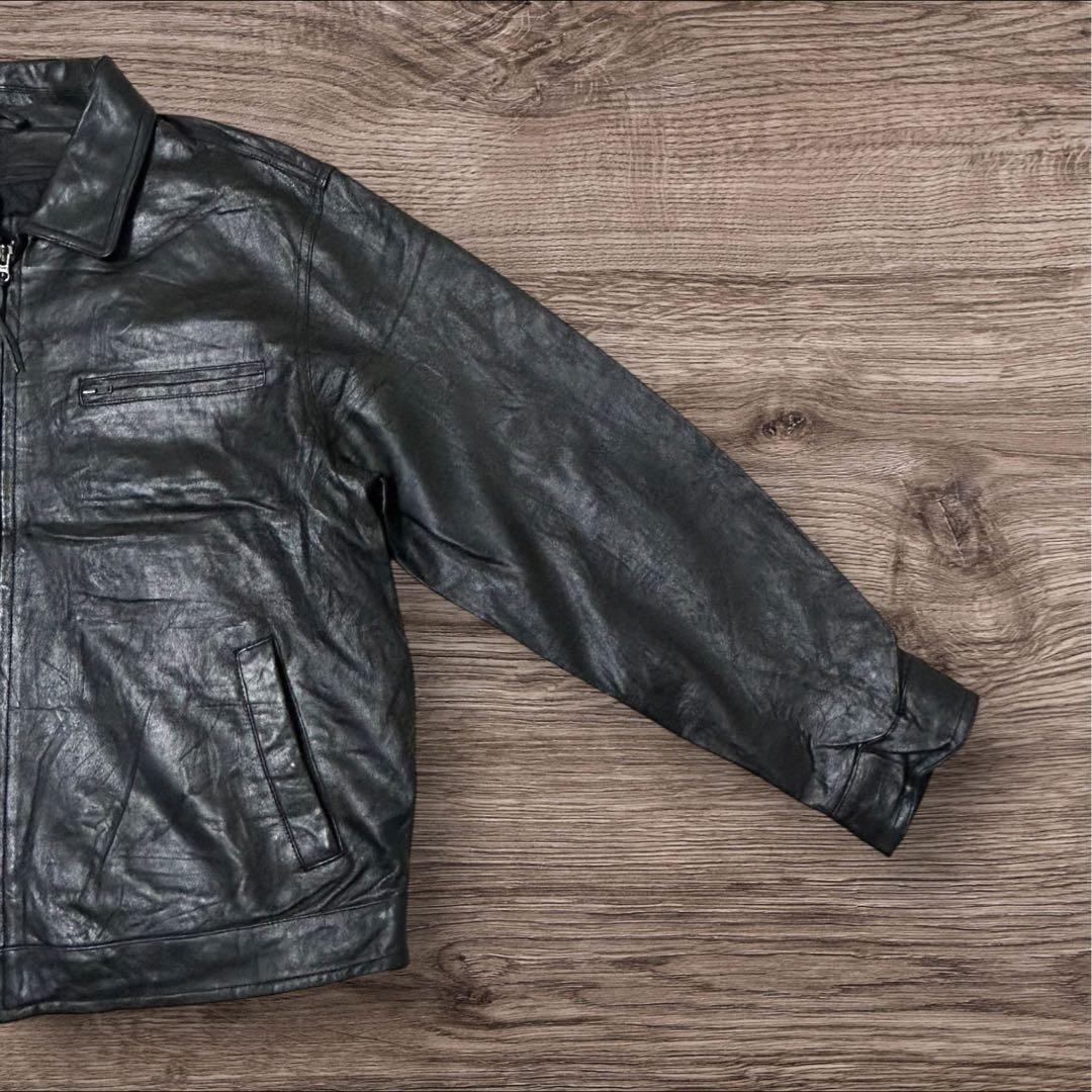 やすお90sレザージャケットシングルライダースハーレーダビッドソンカスタム