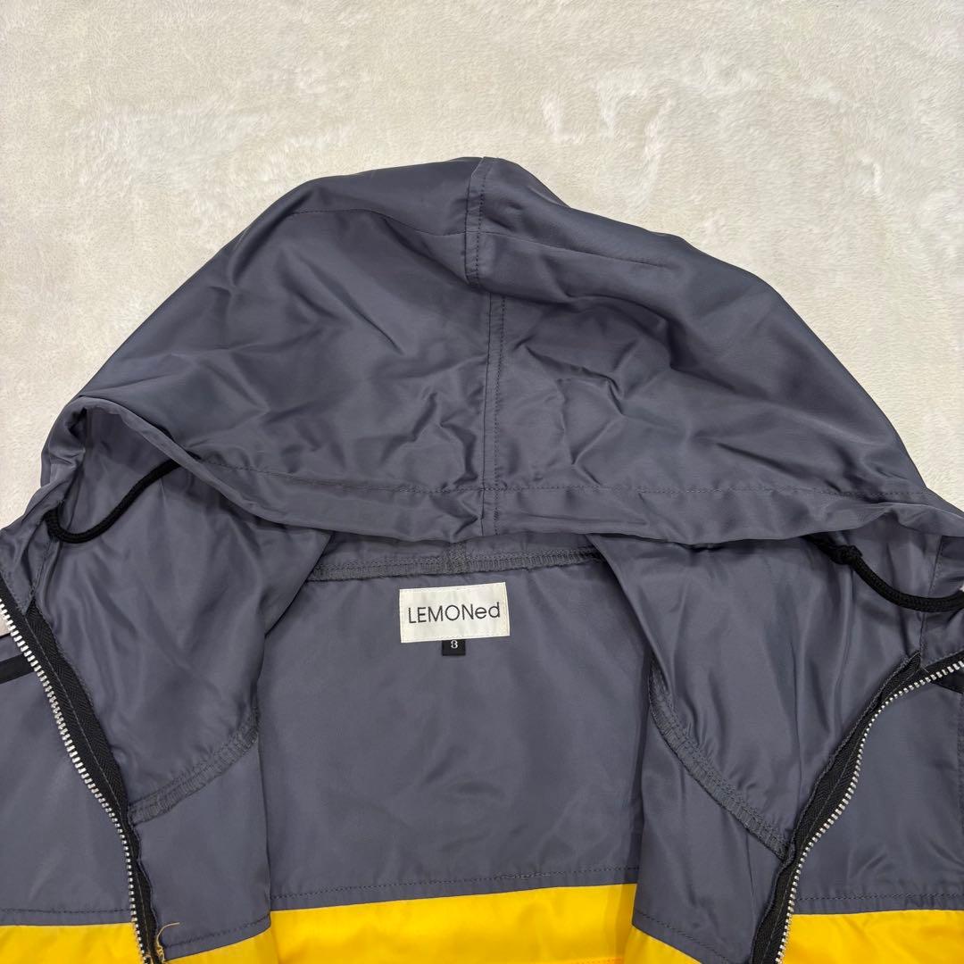 LEMONed hide ラインパーカー イエロー 3 ナイロン フード付希少