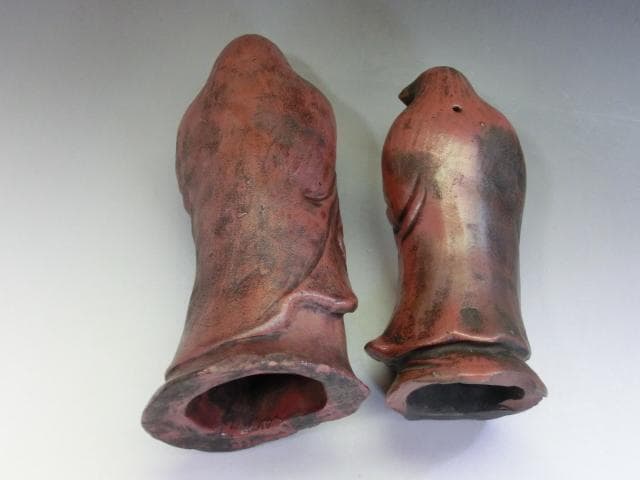 置物■古い達磨 だるま 古備前 2体 オブジェ 土人形 古美術 時代物 骨董品■