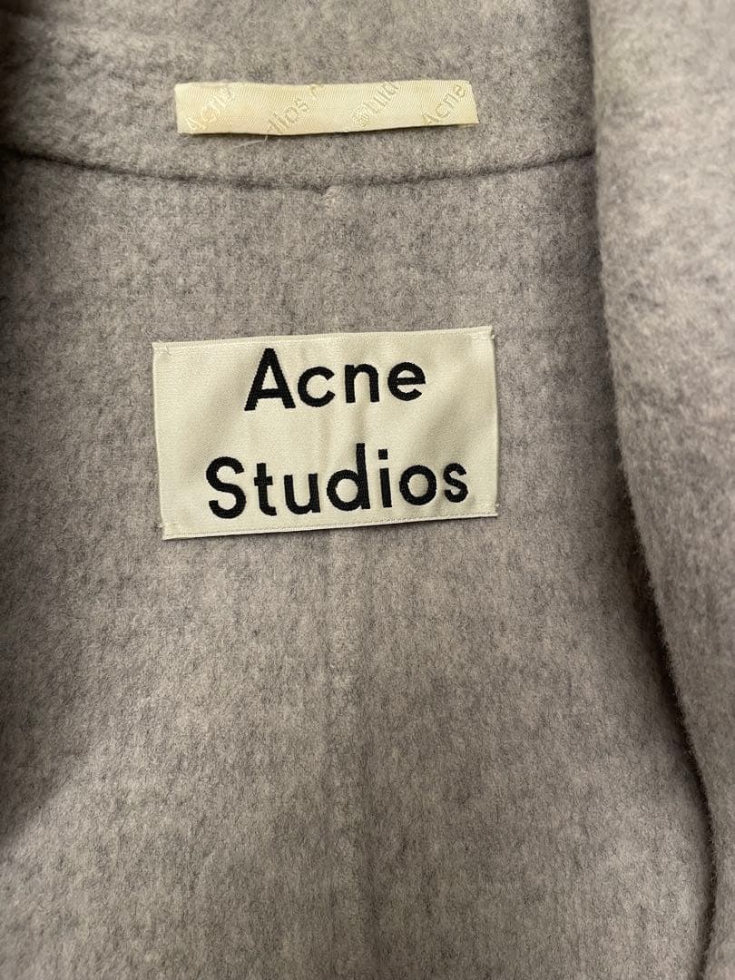 Acne Studios チェスターコート ロング丈ダブルウールアウター グレー