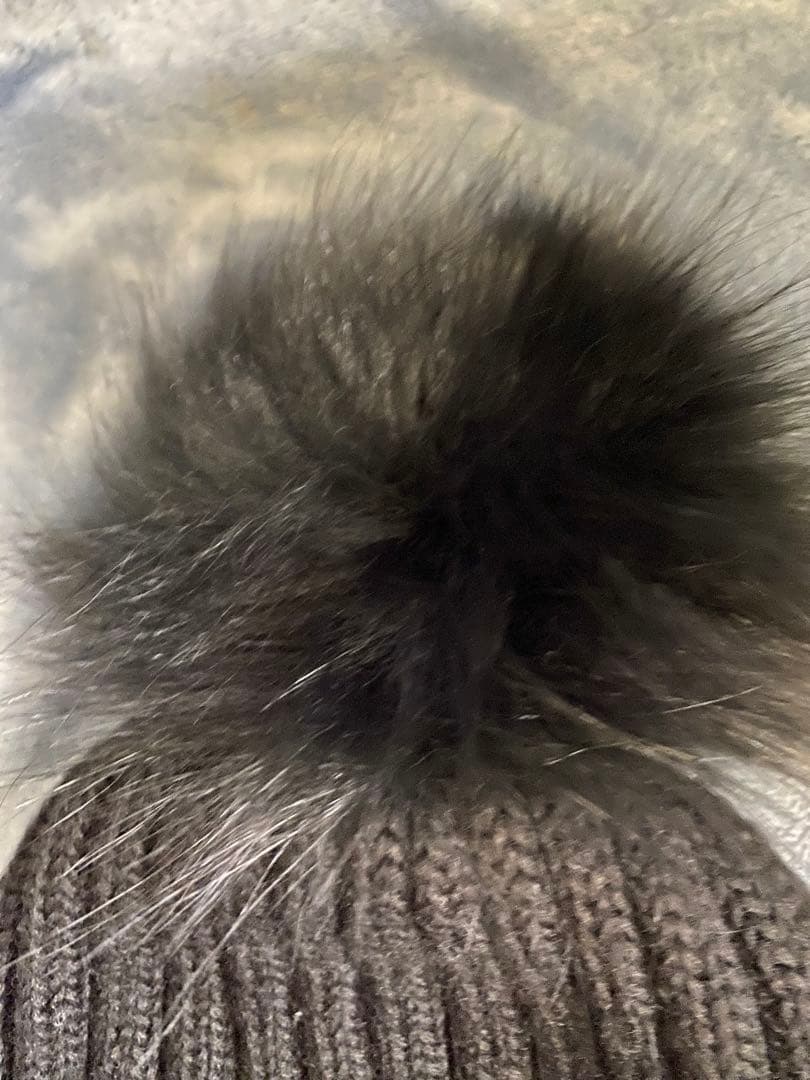 MONCLER 黒 ニット帽 ポンポン付き