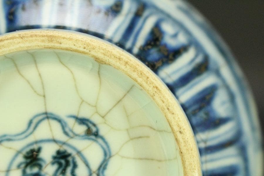 中国美術 青花 古染付 唐物 唐子紋 瓶 高22.5cm 永楽年製(LC516)