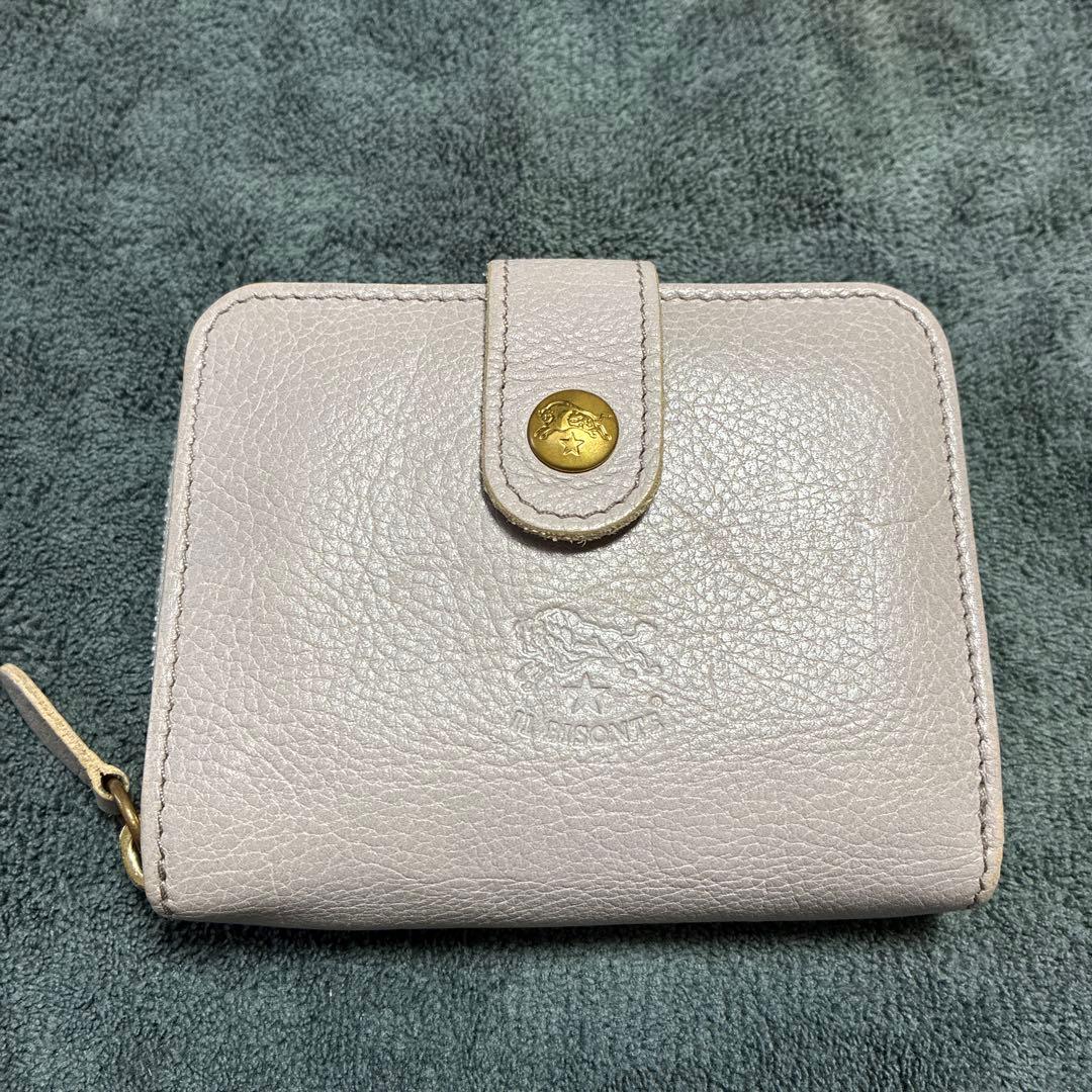 20時まで【極美品】IL BISONTE イルビゾンテ 二つ折り財布 グレー