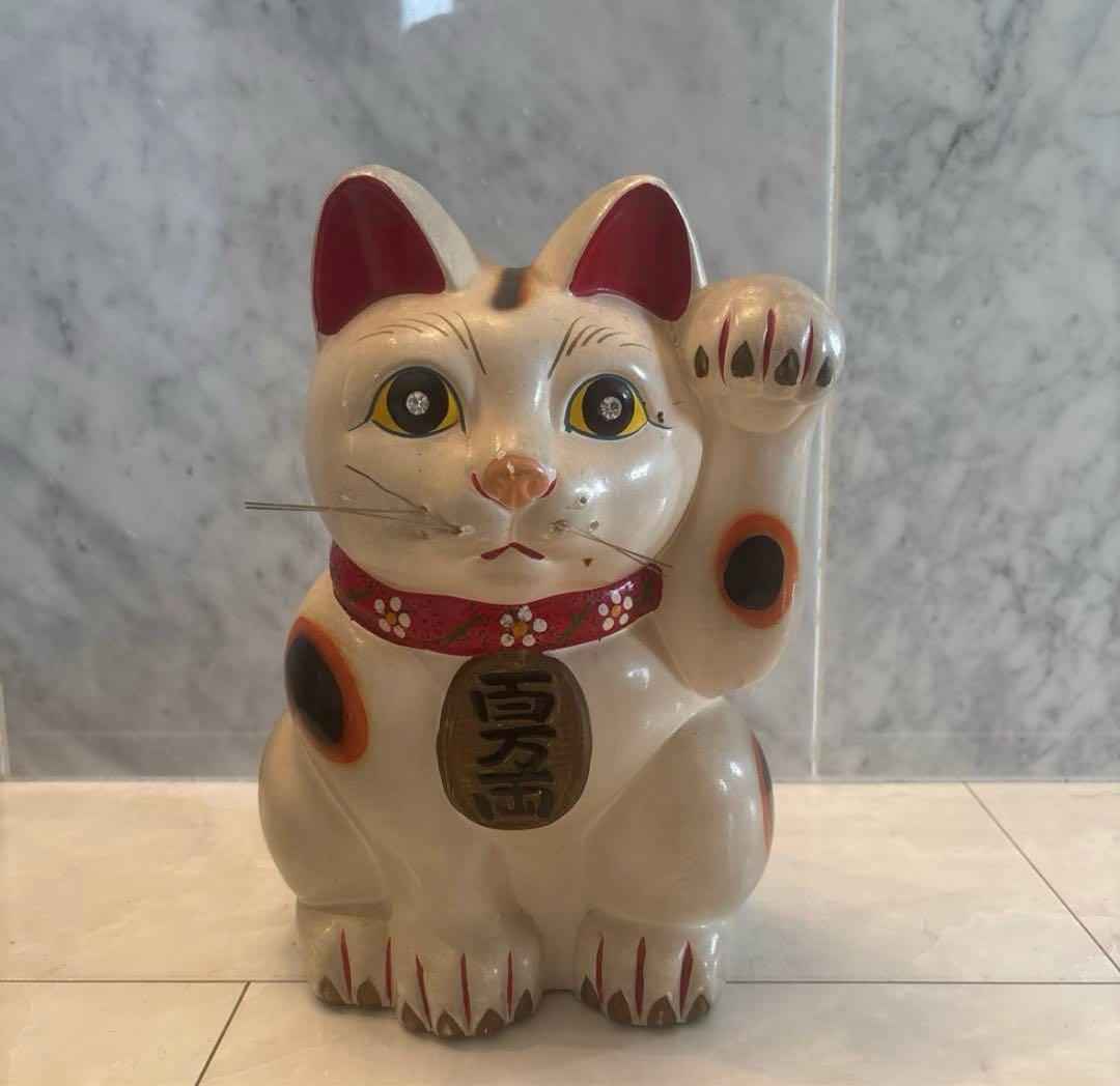 50年代ヴィンテージ大きな瞳、まつ毛が美しい大きな招き猫