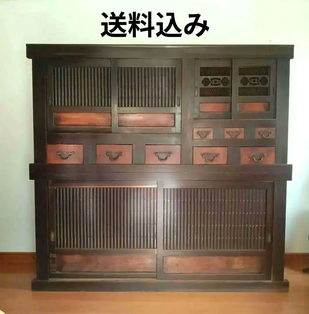 六尺近江水屋　箪笥　和箪笥　キャビネット　みずや 古家具 アンティーク 木製