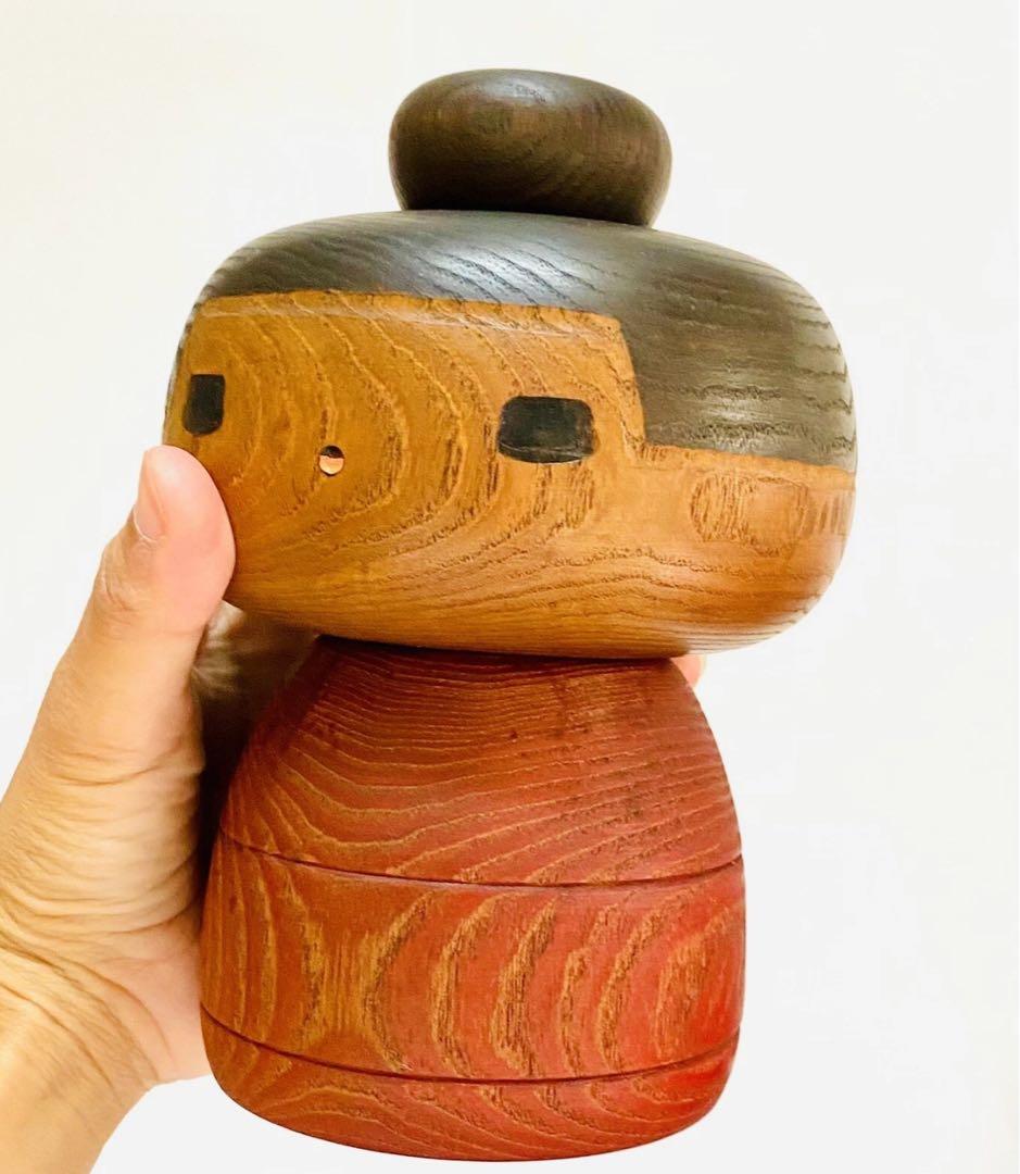 中古　こけし　人形　日本　木製　伝統　山中　三平　おだんご　女の子　S
