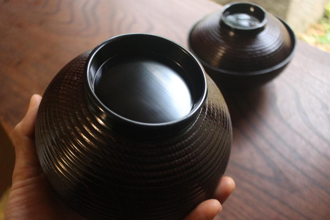 デッドストック！風情ある千筋糸目に極上宝船蒔絵の映える煮物椀2点（検輪島塗雑煮椀