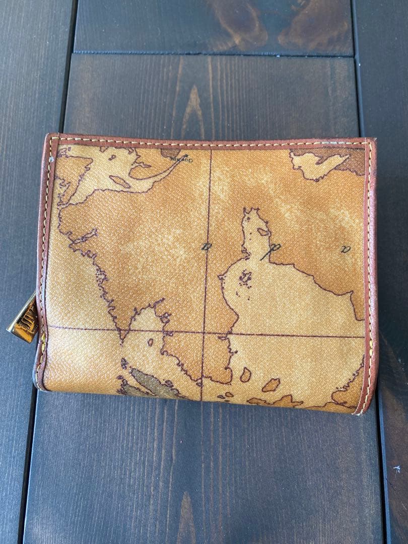 【美品】PRIMA CLASSE プリマクラッセ 三折財布 ホック式（地図柄）