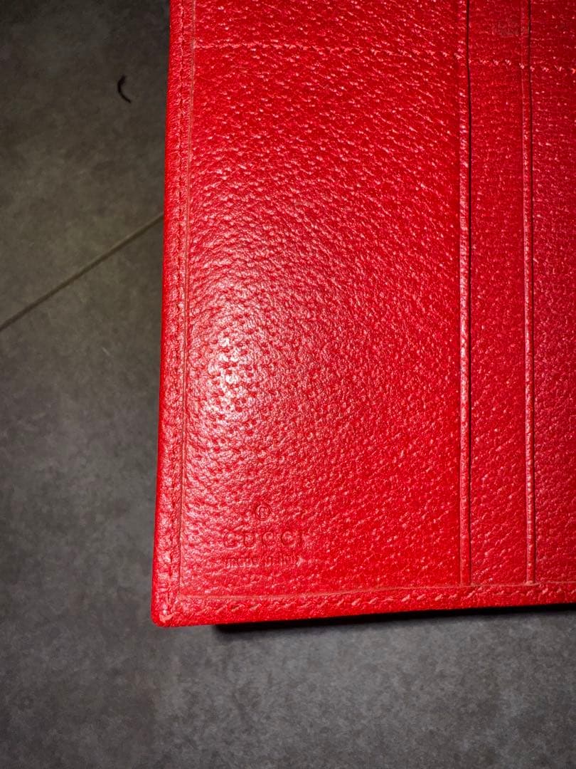 グッチ GUCCI 長財布 G金具 赤　小物 レザー Wホック レディース