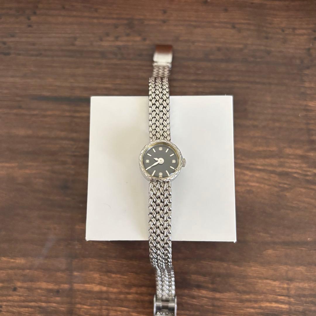 ageteアガット シルバー色 ステンレス 時計 バングル 小傷あり 電池切れ