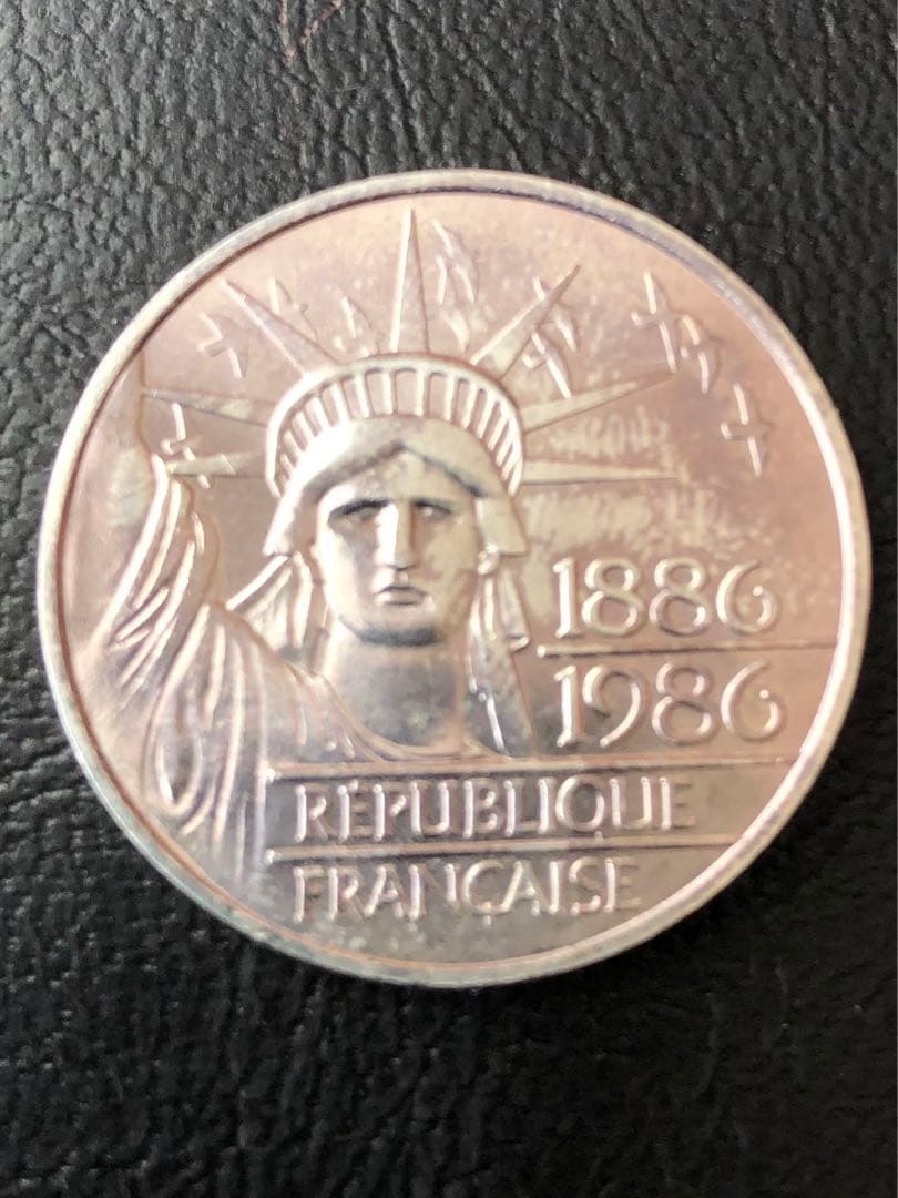 自由の女神 100フラン 銀貨幣　1986年