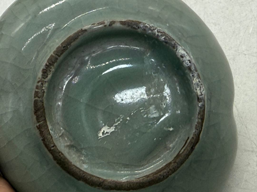 中国　宋時代　青磁海棠型小皿② 磁貫青磁　送料込み251214