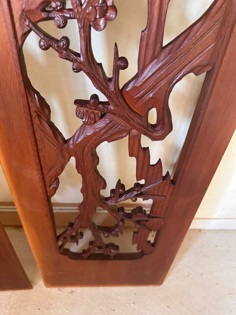 欄間　らんま　昭和　レトロ　2枚セット　レア　希少　松　木