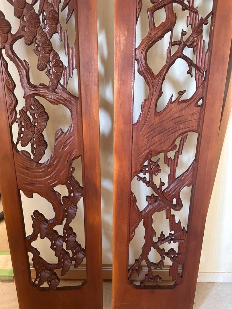 欄間　らんま　昭和　レトロ　2枚セット　レア　希少　松　木