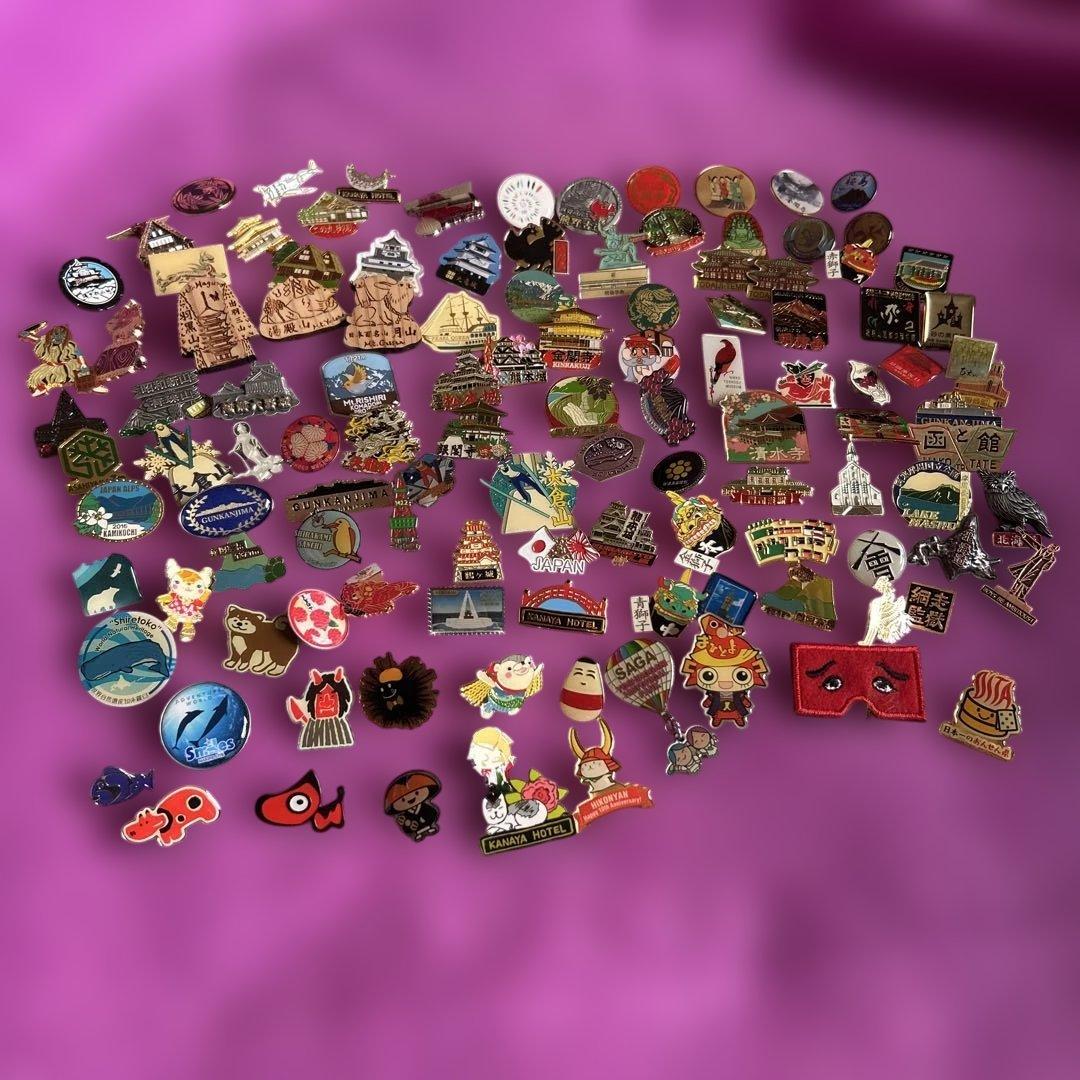 ご当地 ☆観光地 名所デザイン ピンバッジ ピンズ まとめ売り☆レトロ 119個