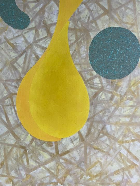 油絵　現代アート　Yellow  作者　あんどうまさひろ　油彩画