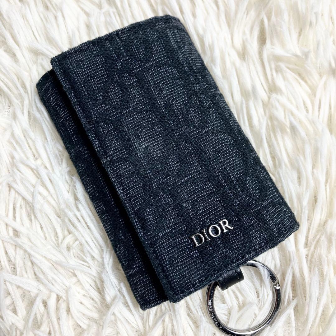 【極美品】 クリスチャンディオール キーケース オブリーク