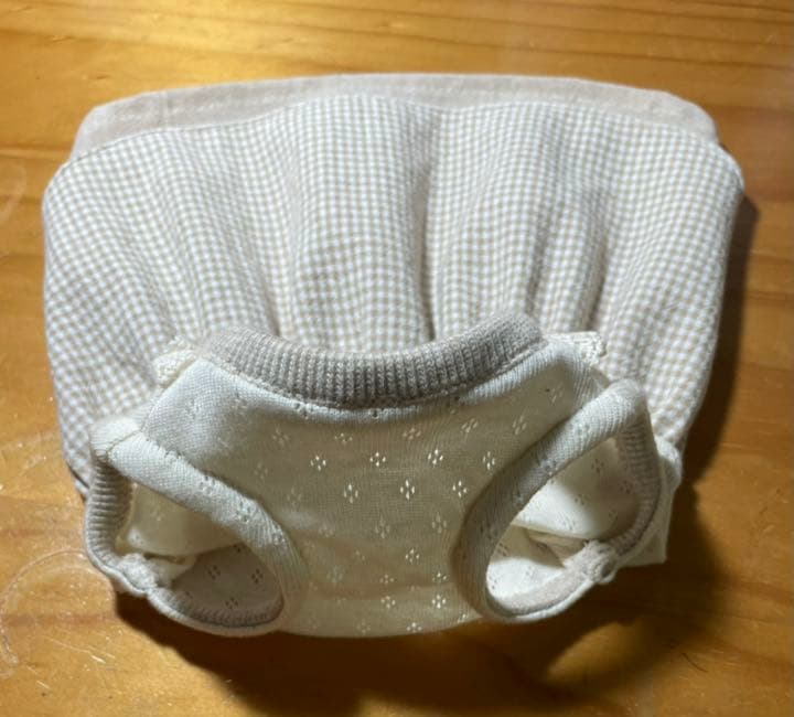 ハンドメイド犬服　ナチュラルカラーのエプロンドレス★袖付可能