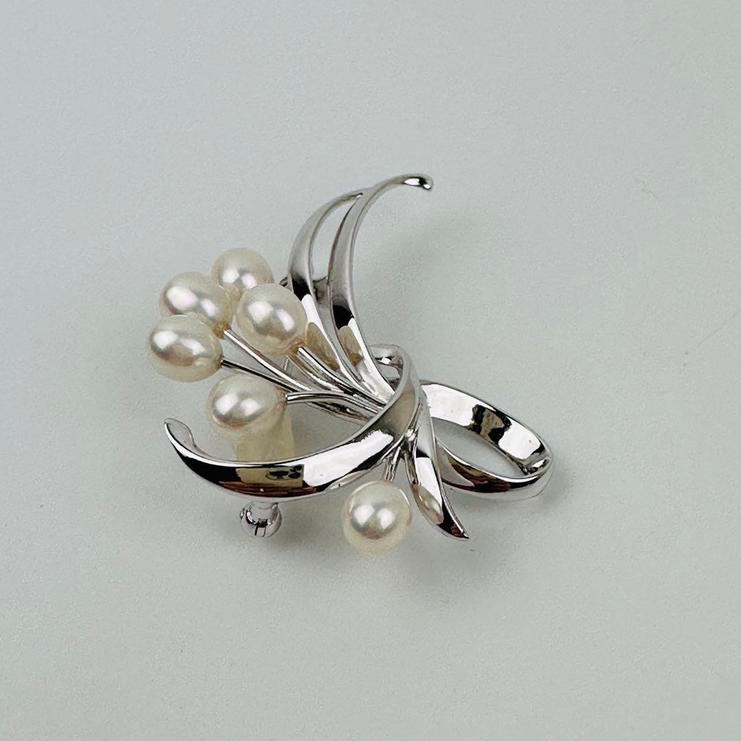 美品　タサキ　シルバーパールブローチ 約5cm コサージュ　アクセサリー