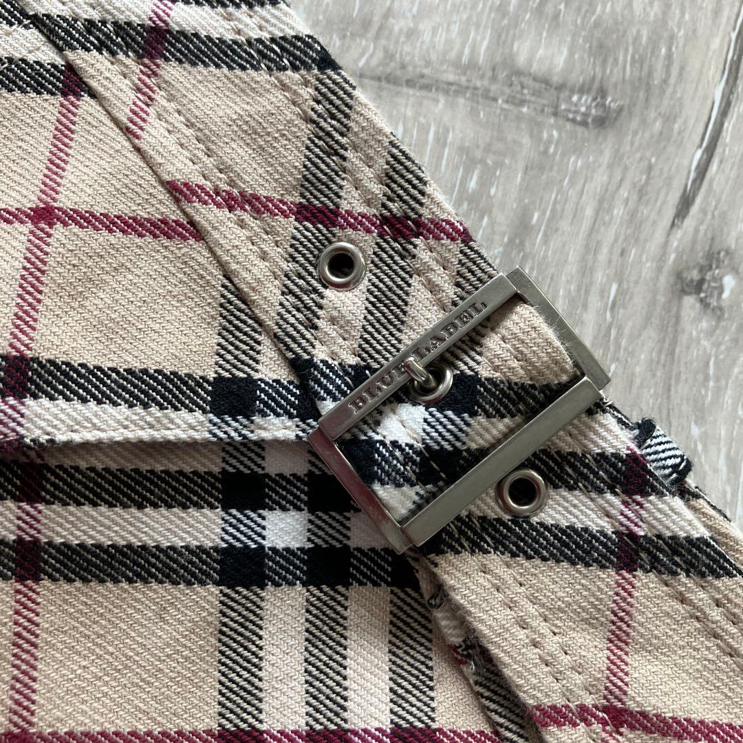 美品◾️バーバリーブルーレーベルノバチェックスカート36膝丈スカート