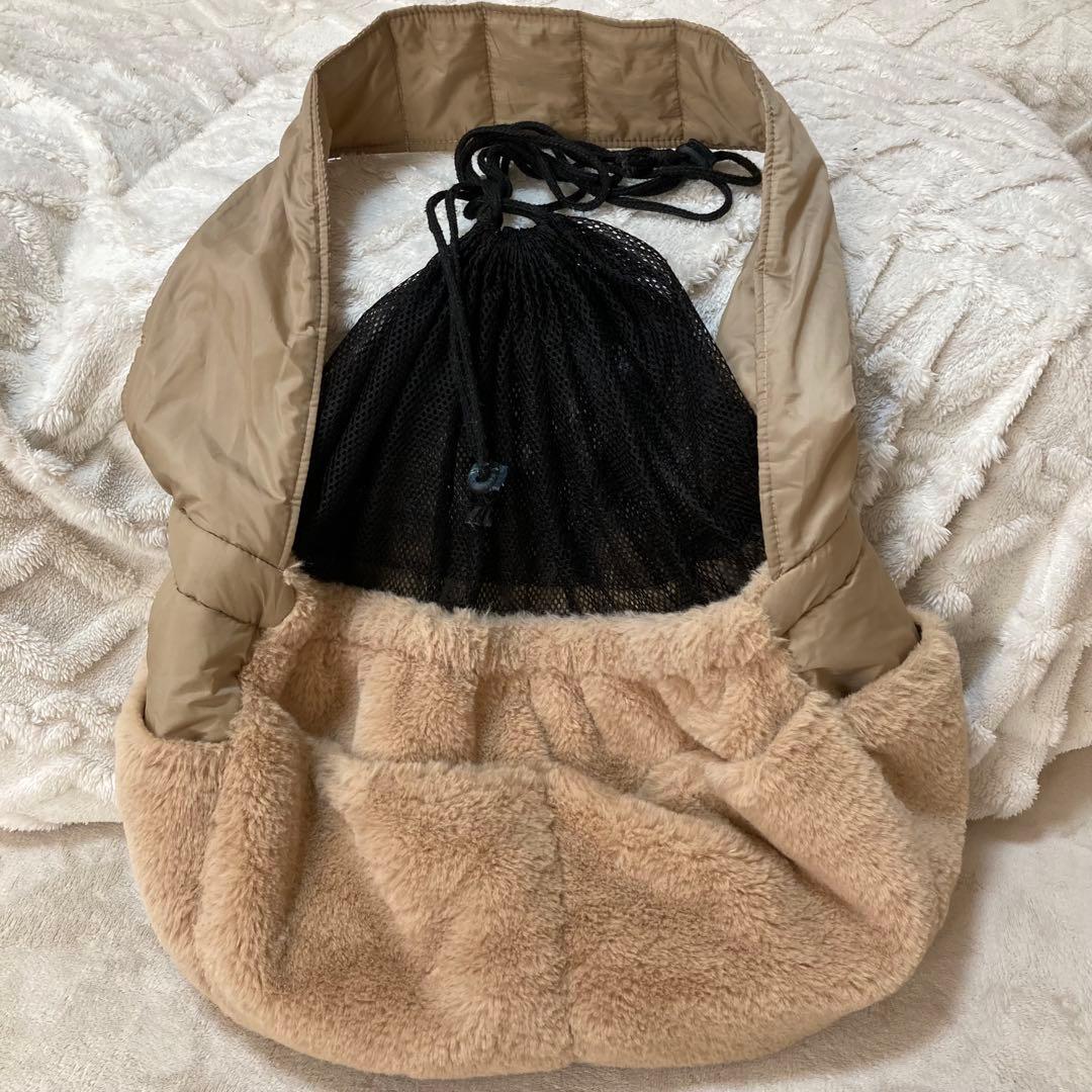 ♡ ペット ♡ ファー スリング キャリーバッグ ベージュ