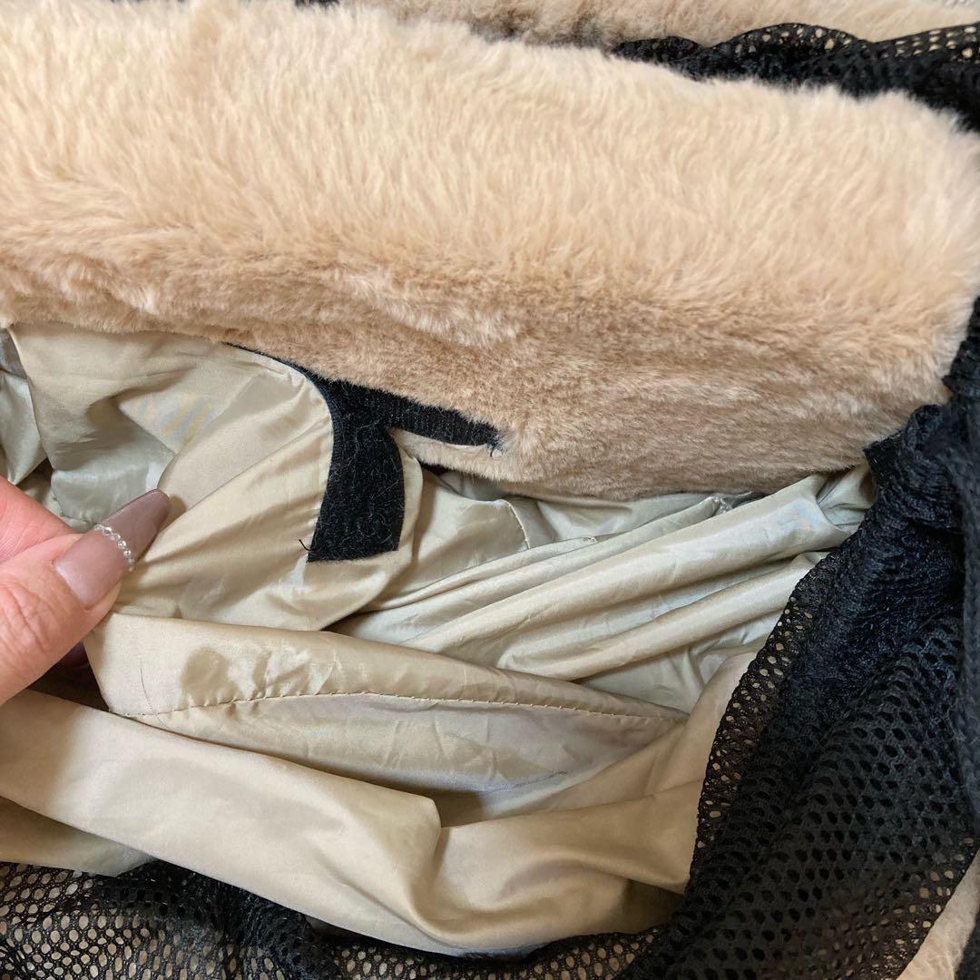 ♡ ペット ♡ ファー スリング キャリーバッグ ベージュ