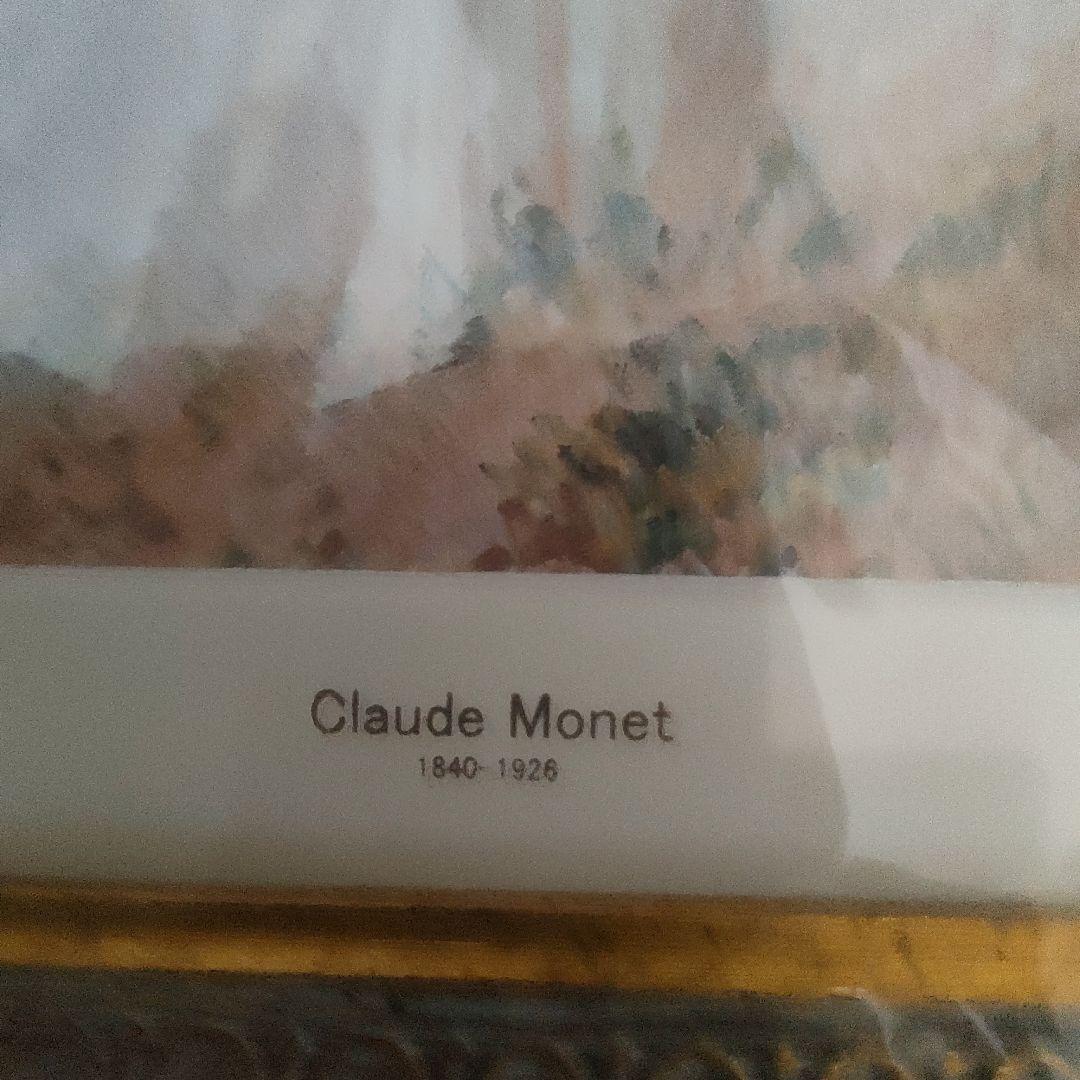 新品未使用　クロード・モネ 金色装飾額　日傘の女　＆　赤い船 アルジャントゥイユ