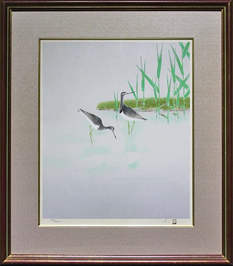 上村淳之 【春汀】木版画