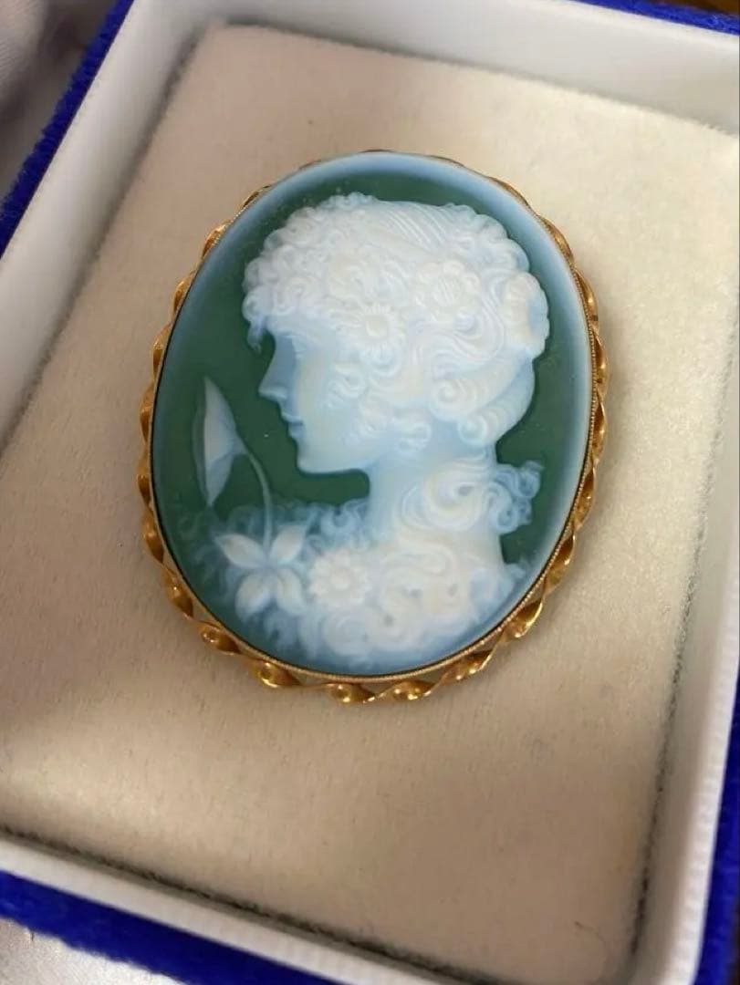 カメオ K18 ペンダントトップ ブローチ