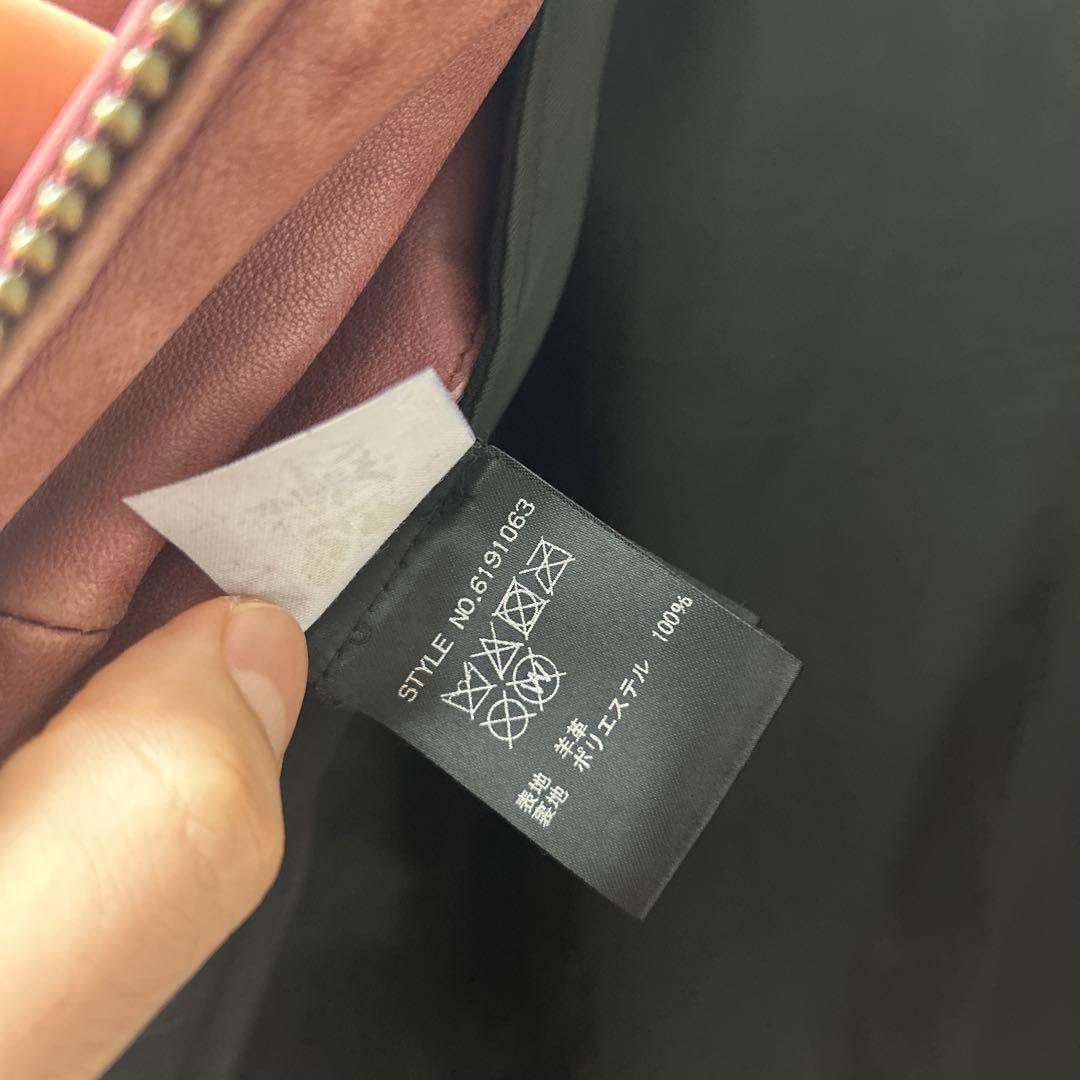 AVIREX ライダースジャケットシングル　シープスキン　ワインレッド