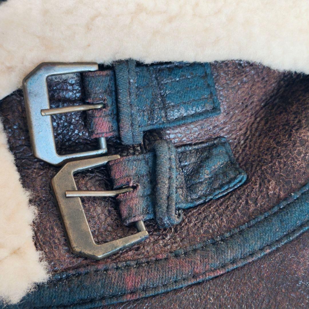 【KeNshiro】ムートンジャケット B3 本革 リアルレザー 裏地ボア