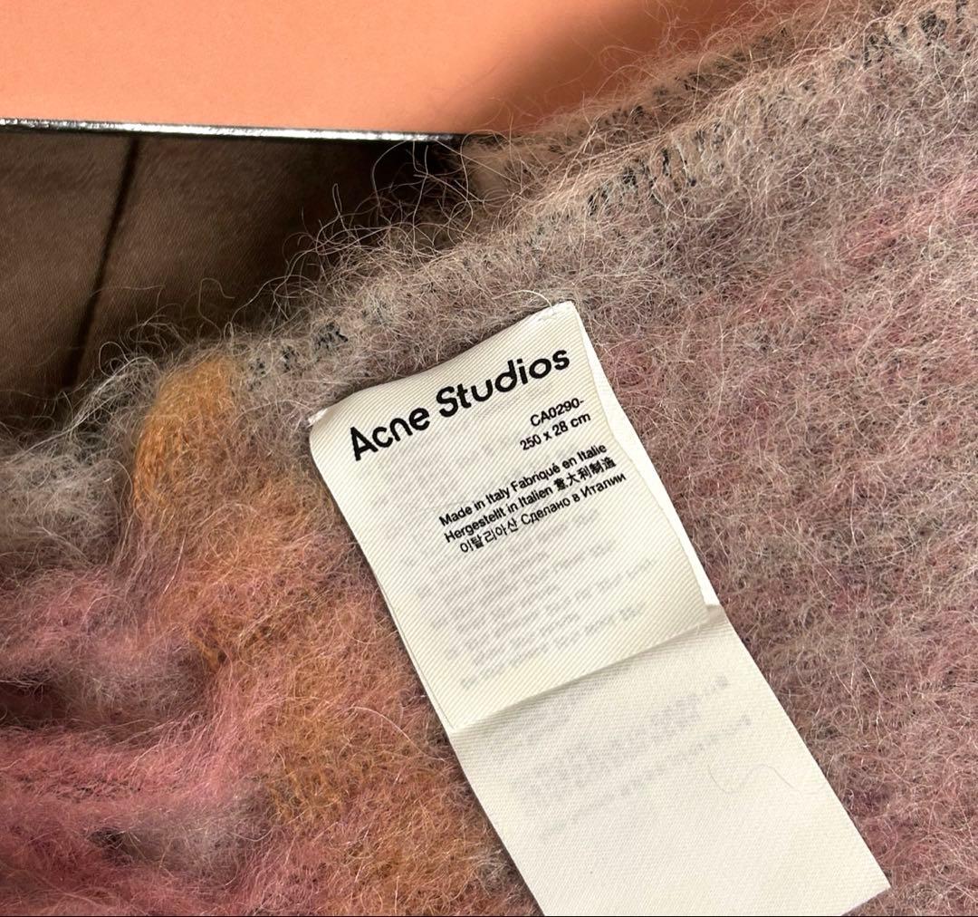 Acne Studios ウールモヘアスカーフ ピンク