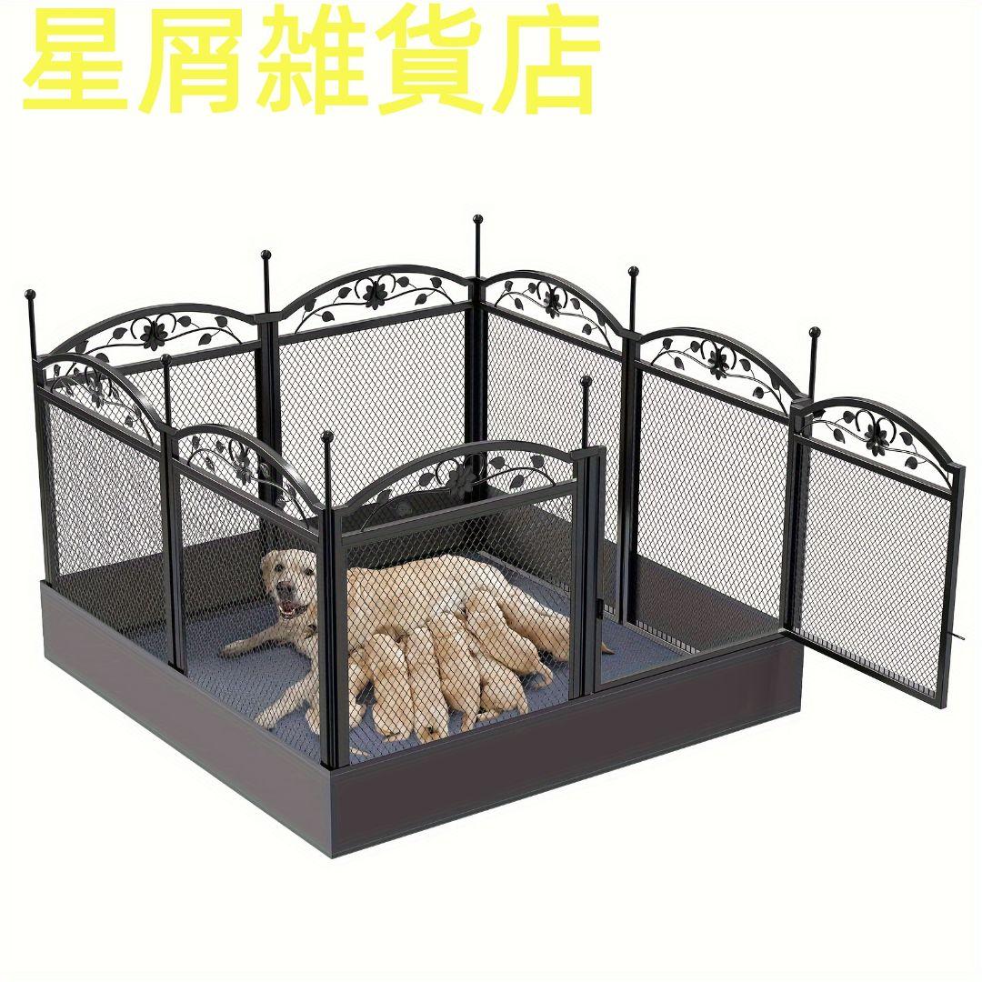 8 パネル金属犬フェンス 開閉式 トレーニング 屋内屋外適用