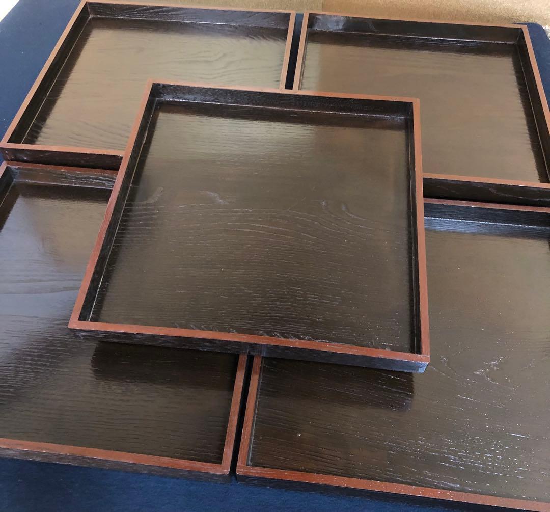 《R》明治時代 四方膳 折敷膳10客 会席膳 木箱　260109き2