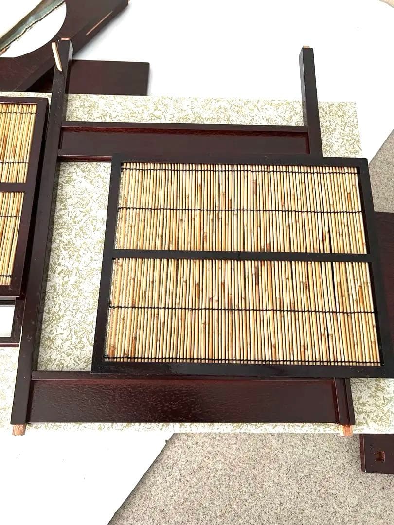 新品　茶道具吉野　組み立て式　8片　木製茶道具 格子状パネル付き