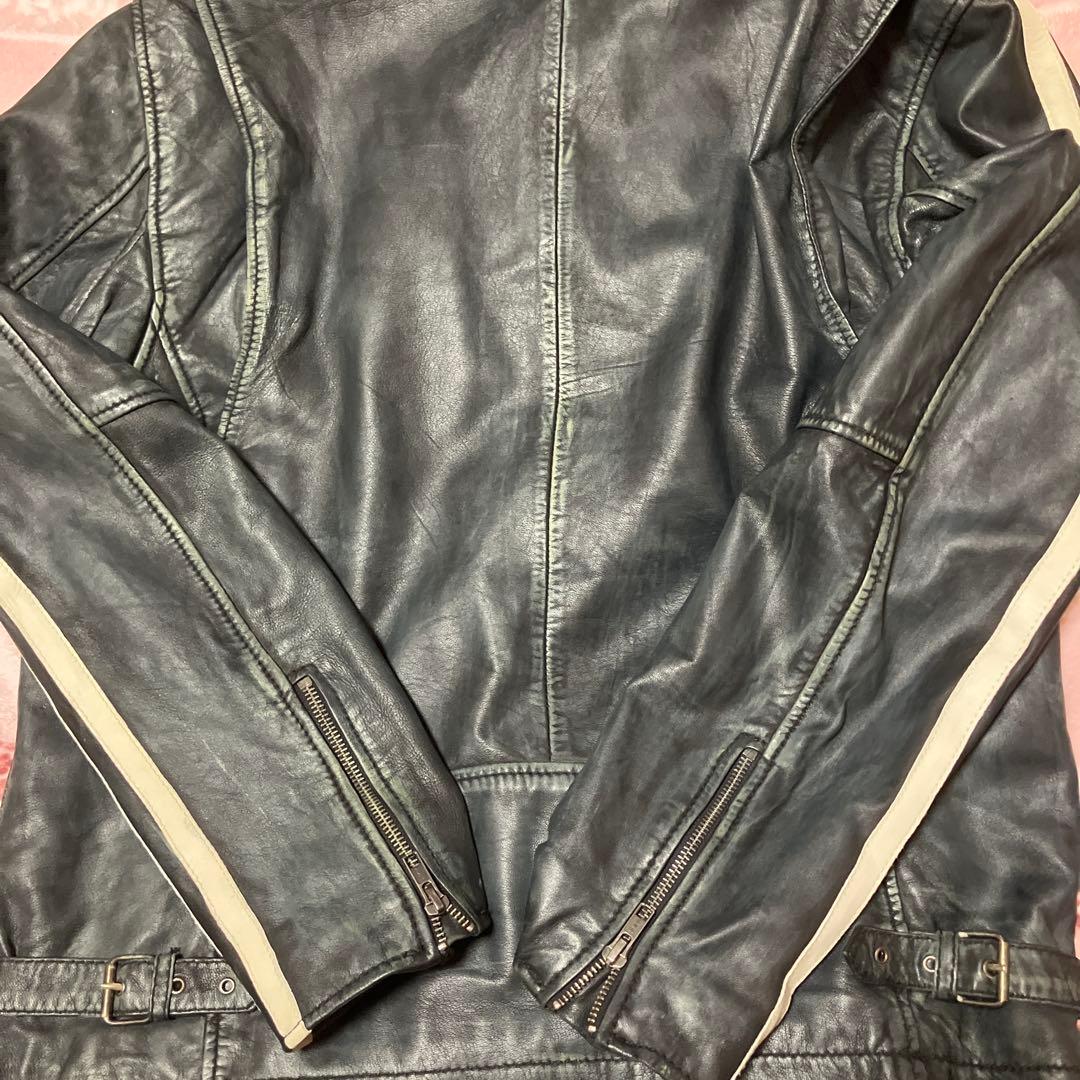 one and half ラムレザーシングルライダース ジャケット