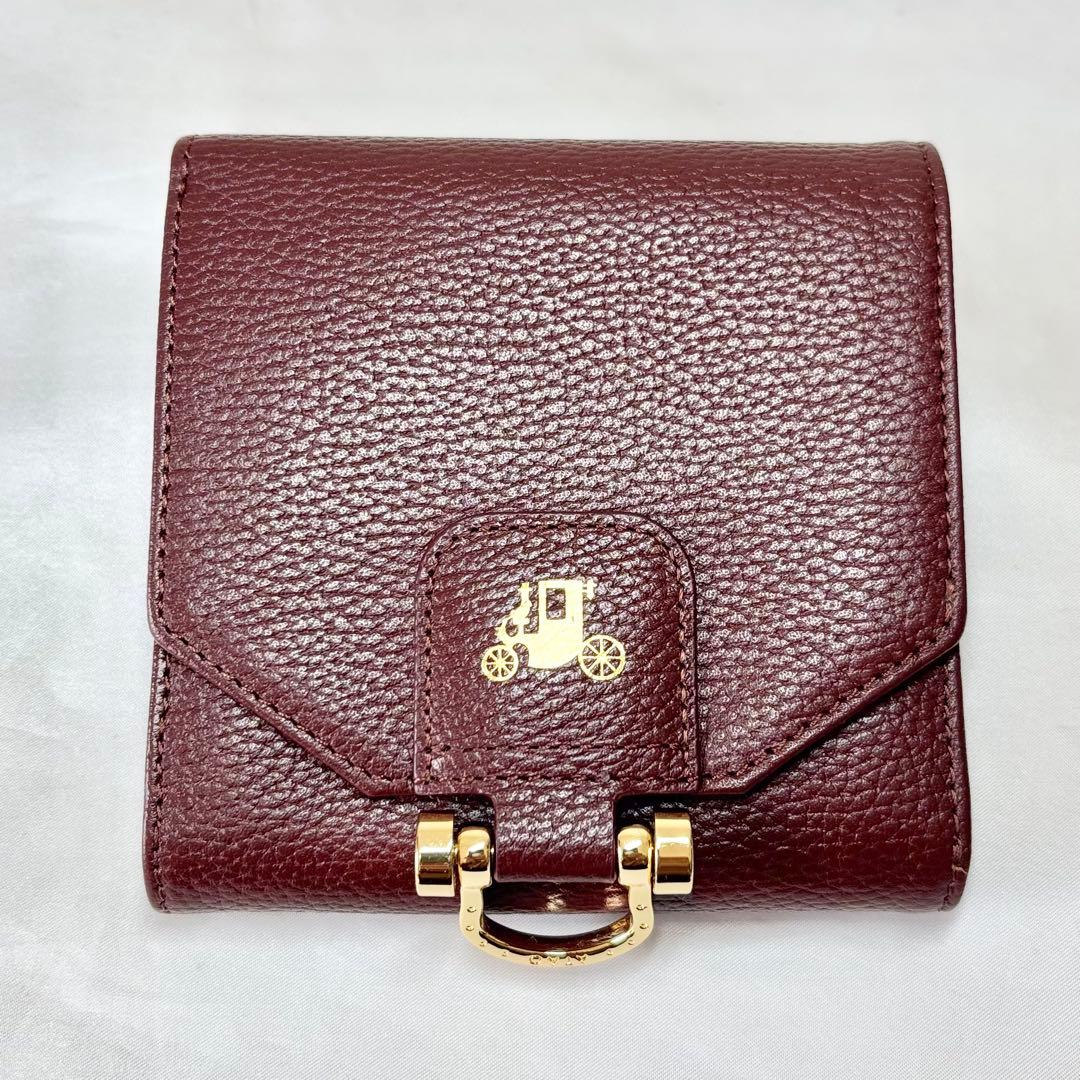 【美品】　アタオ　ロトロ　二つ折り財布　コンパクトウォレット　馬車　シボ革　人気