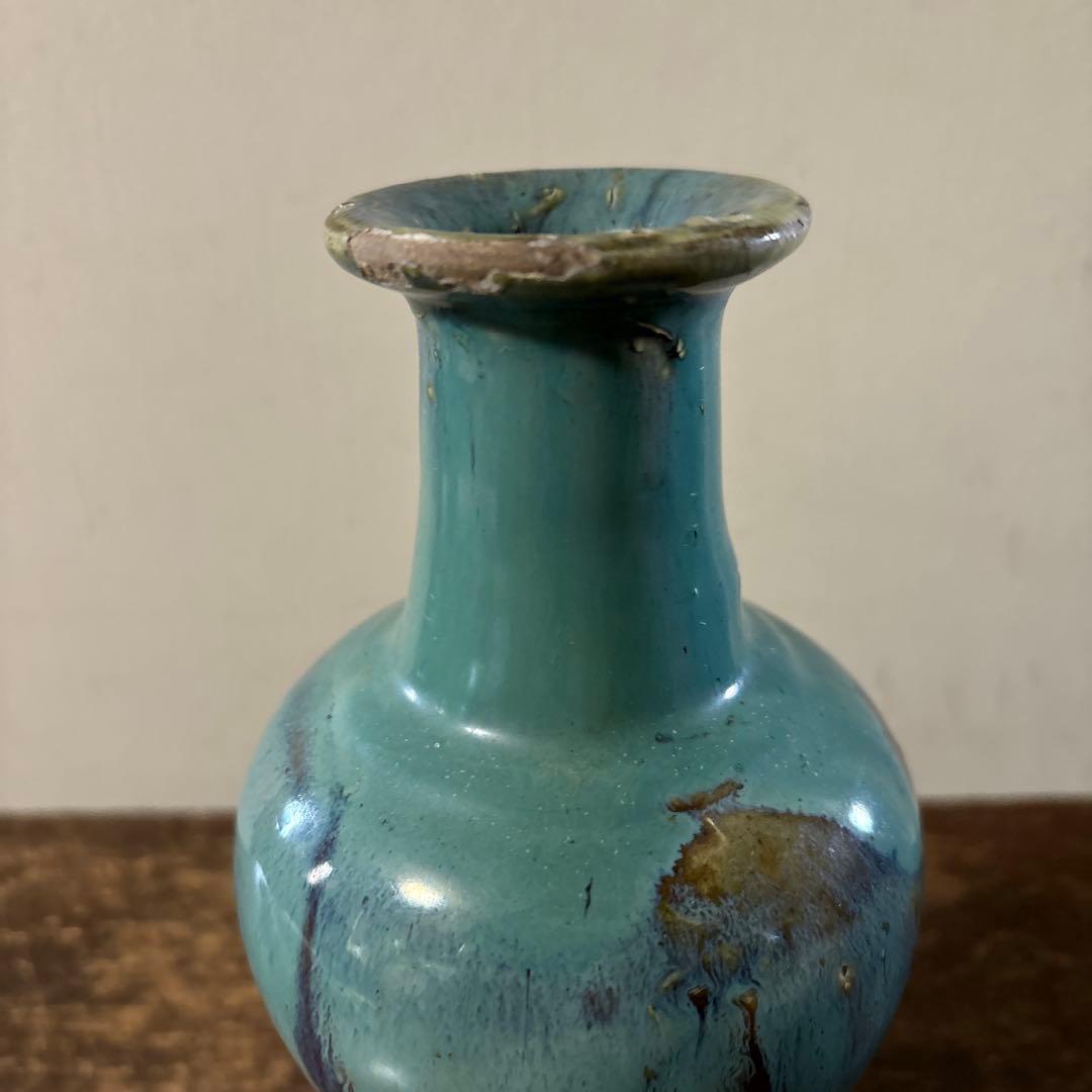 琉球　ユシビン 緑釉瓢形瓶　やちむん.壺屋焼.柳宗悦.民藝.アンティーク.李朝