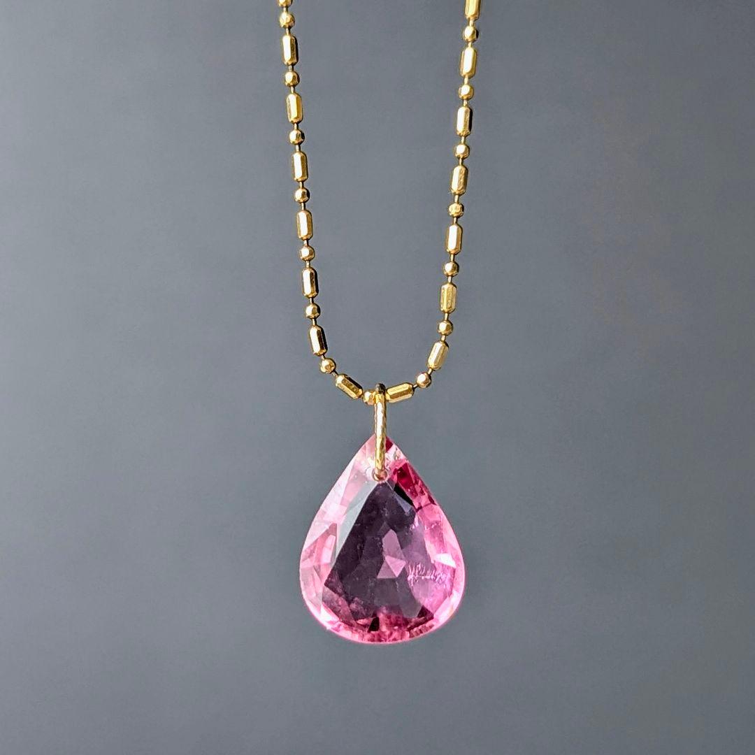 ♢N♢K18 ピンクトルマリン3.85ct ネックレスチャ―ム