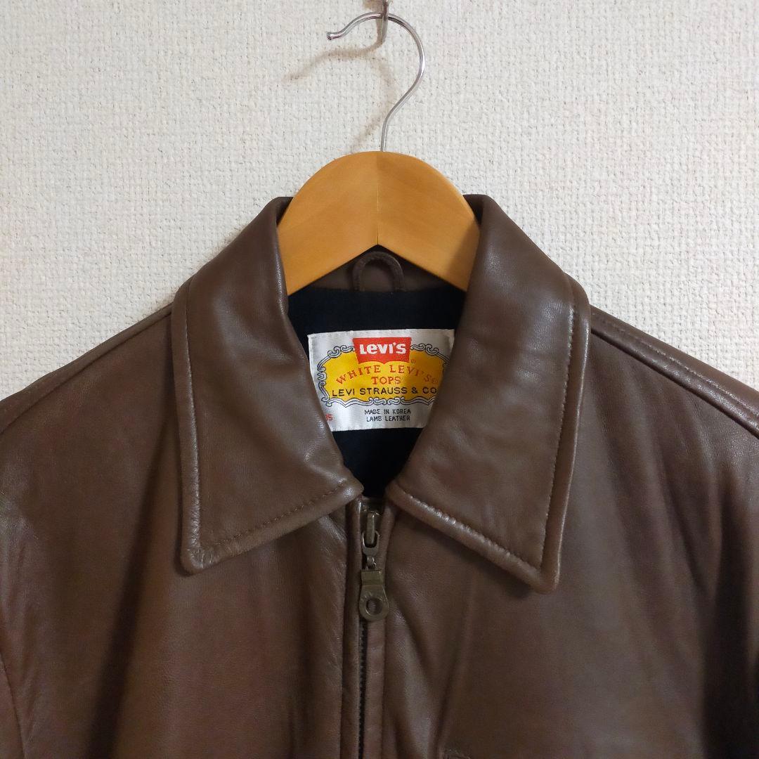 LEVI'S リーバイス 韓国製90s レザージャケット ライダース ラムレザー