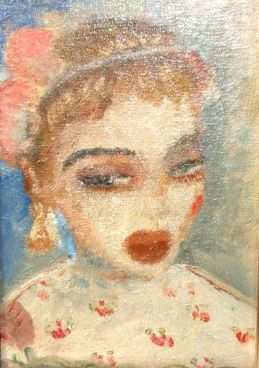 油絵　少女　齋藤賢司