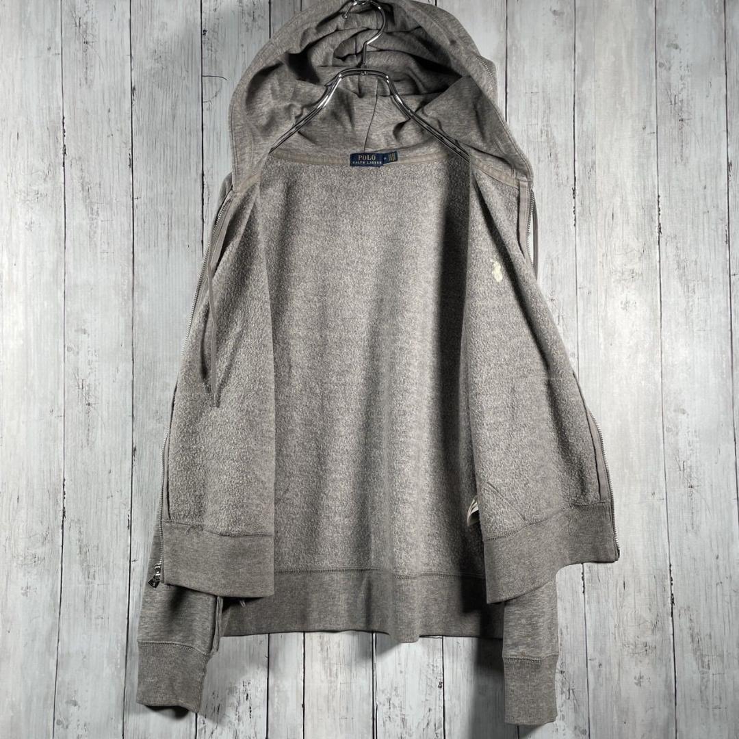 ポロラルフローレン ジップアップ スウェット フーディー パーカー M グレー