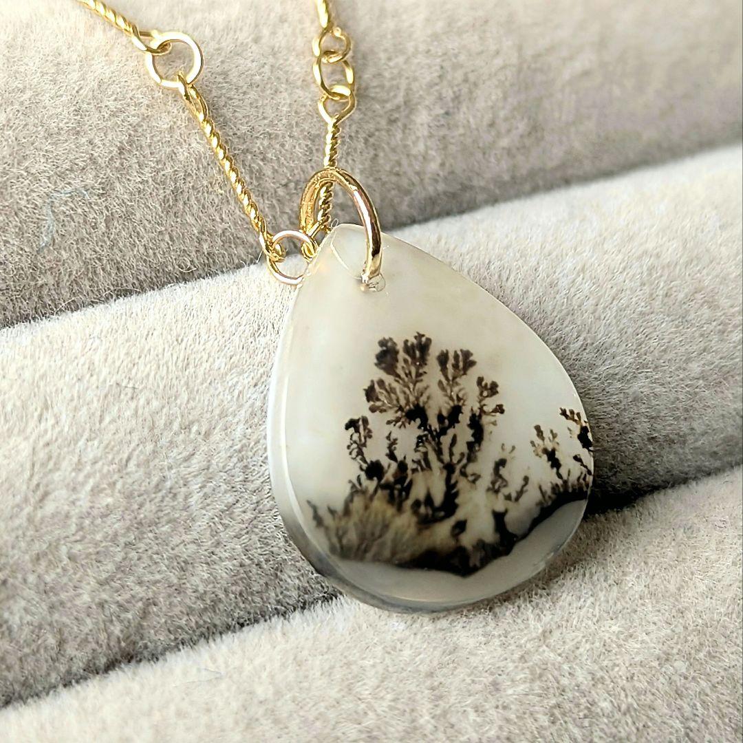 ♢miyumiyu♢K18 デンドリックアゲート4ct チャーム