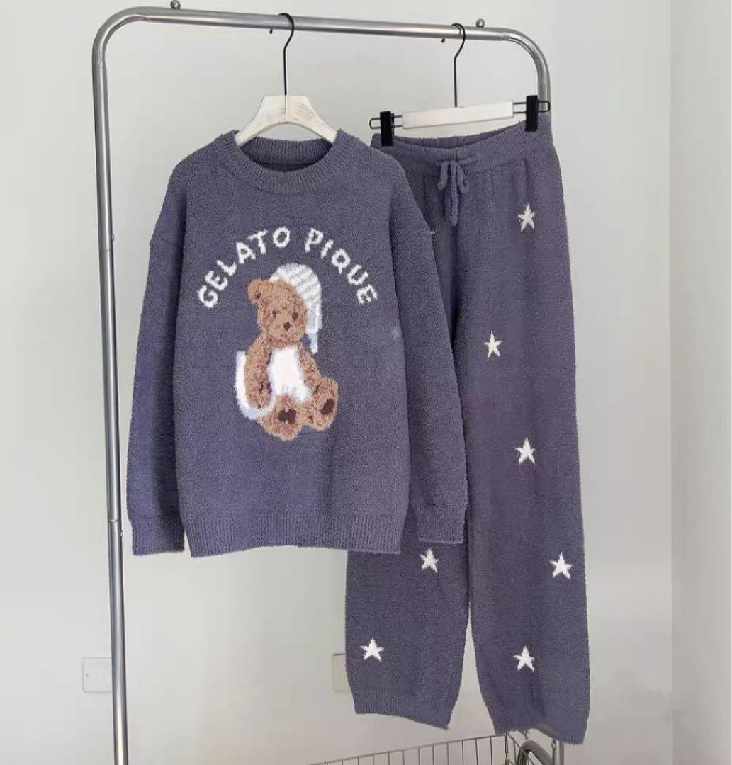 ジェラートピケ ジェラピケ ベア モコモコルームウェア 上下セット. 003