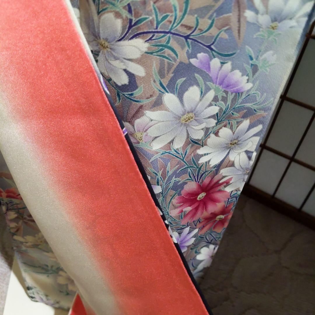 378 シンデレラみたいな　ふんわり　優しいお花柄　正絹振り袖7点フルセット