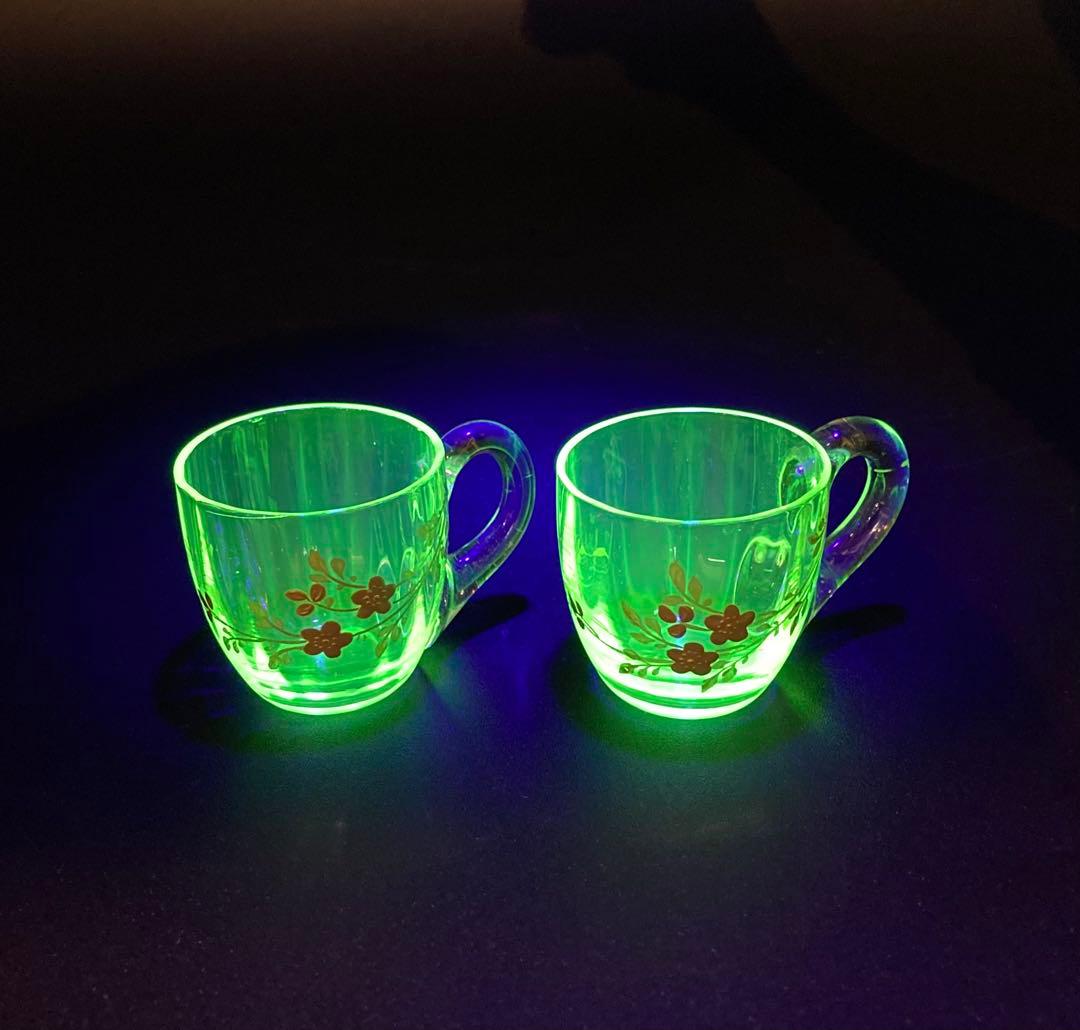 ウランガラス　グラス　ガラスカップ 2個セット